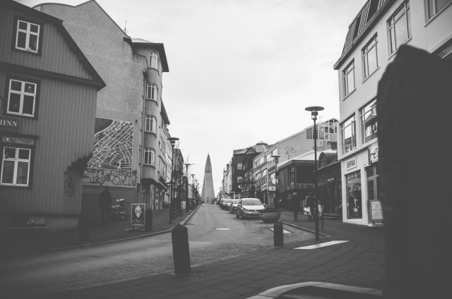 Road leading to Hallgrímskirkja
